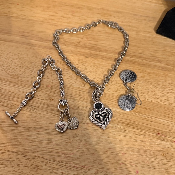 Brighton Silver Heart Necklace with Black Accent - Picture 13 of 13